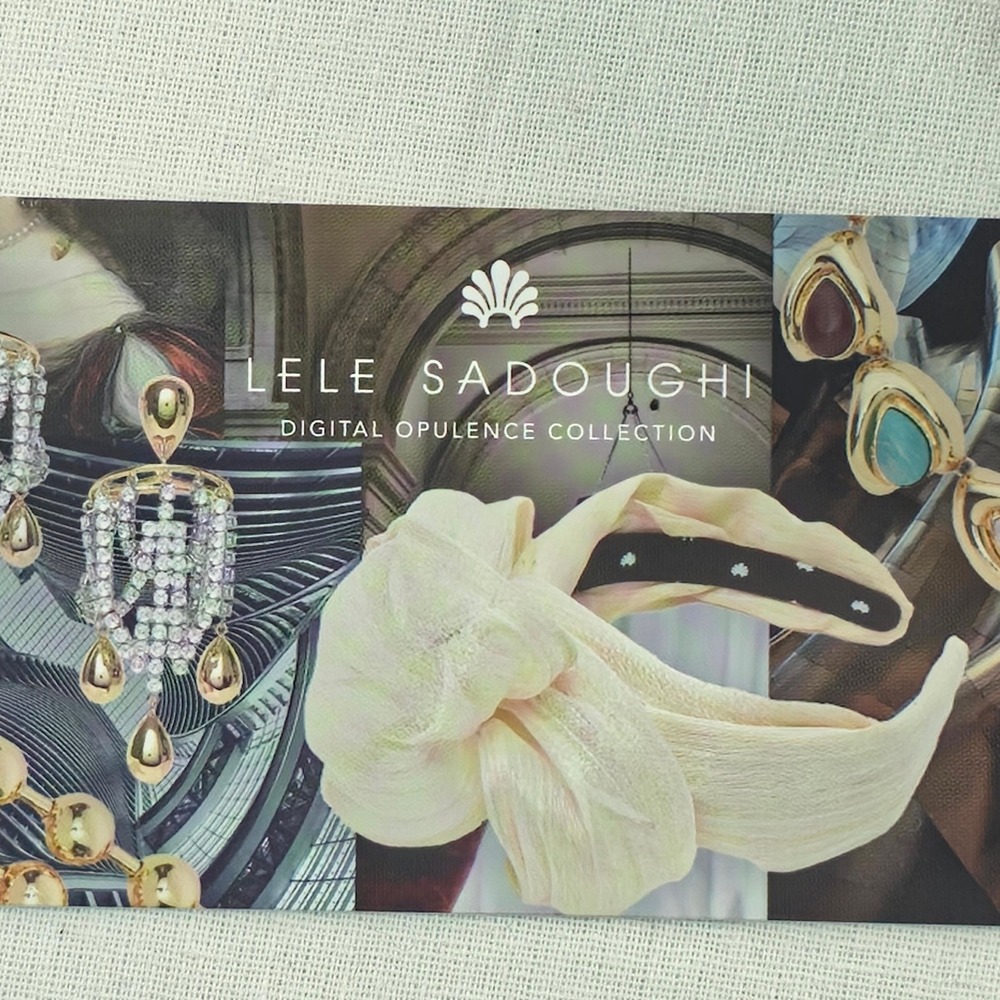 Lele Sadoughi Women Knotted Twinkle Headband OS Sage Crystal Embellished NWT - Picture 10 of 12